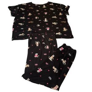 Joyspun Dogs & Hearts PJ Set 3X | 2-Piece Sleepwear Set | GUC